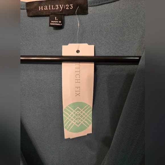 Kaileigh Blue Wrap Tie Front Midi Dress - Picture 3 of 5